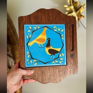 Vintage wood and tile cheese board